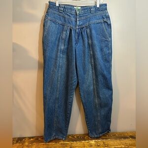 Vintage 80s Palmettos Womens‎ 34X28* Dark Wash Denim High Waist Mom Jeans